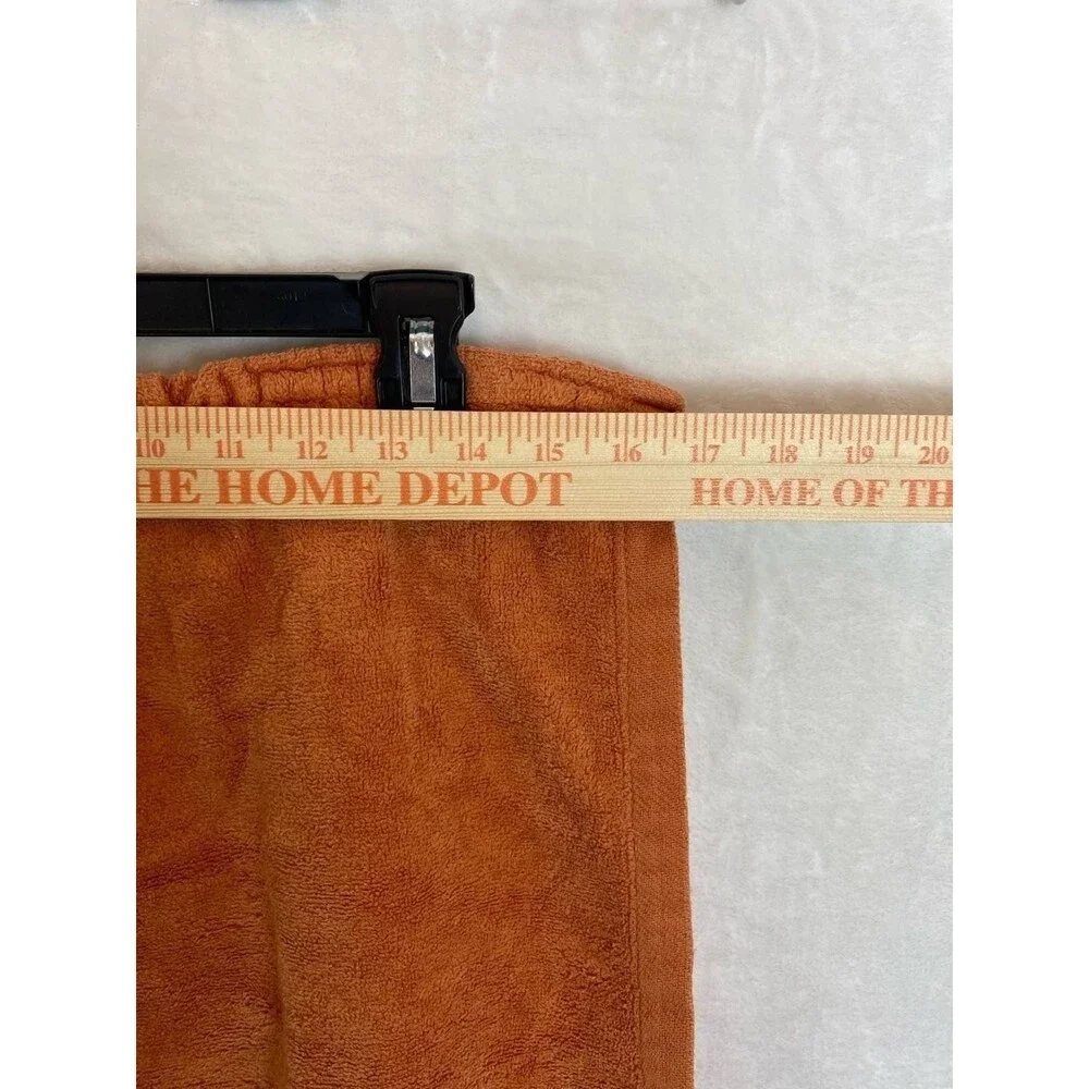 Vintage Terry Cloth Spa Wrap with Pocket Custom Monograms Burnt Orange 80's